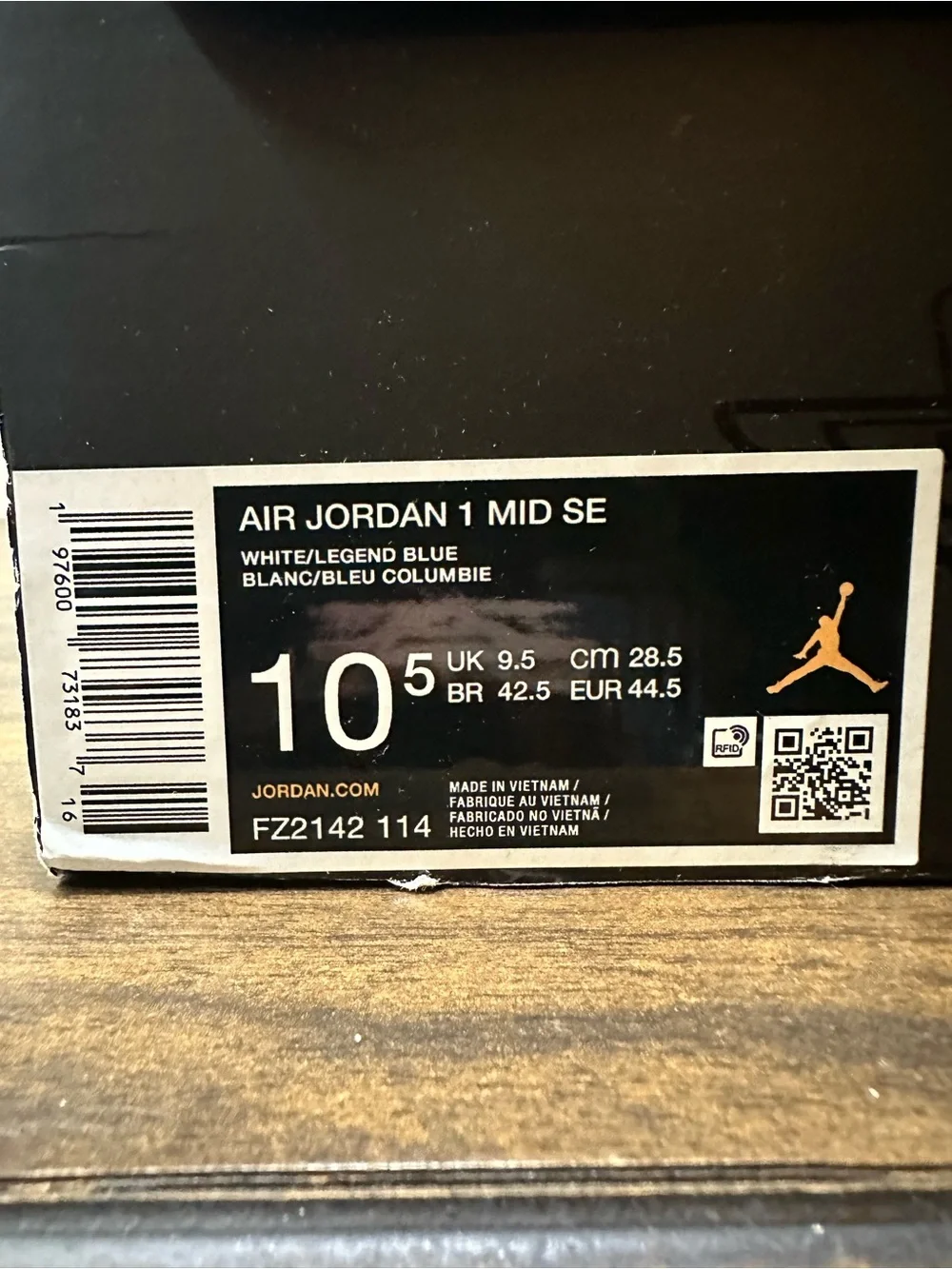 Nike Jordan 1 Mid Legend Blue/White Men's Size 10.5/12W/9.5UK
